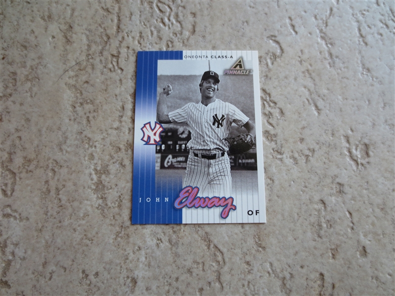 1998 Pinnacle John Elway BASEBALL card from 1998 MLB Fan Fest in Denver