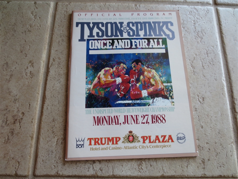 1988 Tyson vs. Spinks Boxing program with LeRoy Neiman cover at Trump Plaza