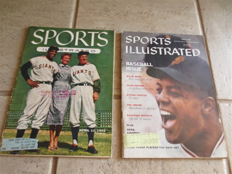 1955 Sports Illustrated Baseball Card Insert Issue + 1959 Willie Mays Sports Illustrated Issue