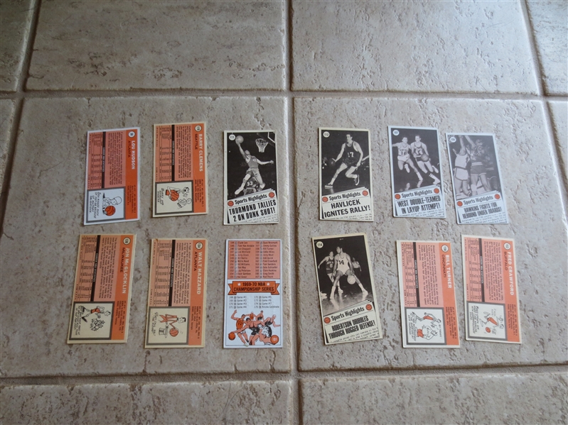 (12) 1970-71 Topps basketball cards with Robertson, West, Havlicek, Hawkins, Hudson, more