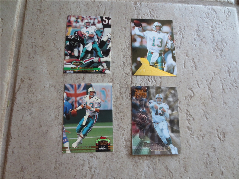 (4) different Dan Marino football cards