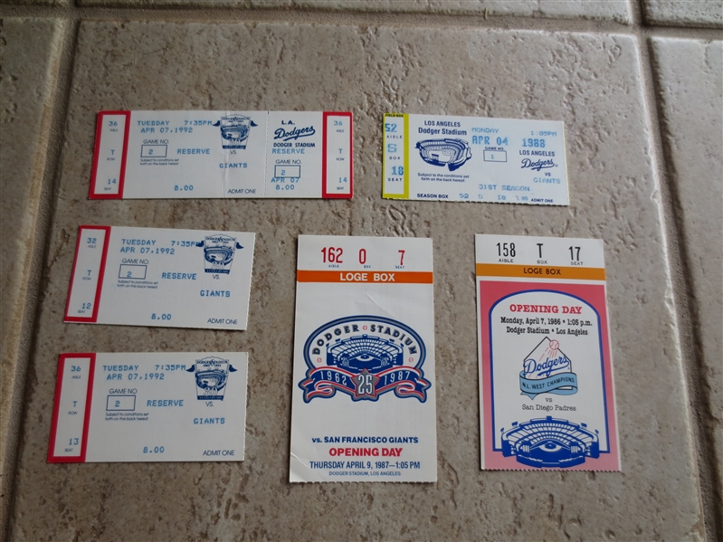 (6) Los Angeles Dodgers Opening Day tickets plus Game 2's