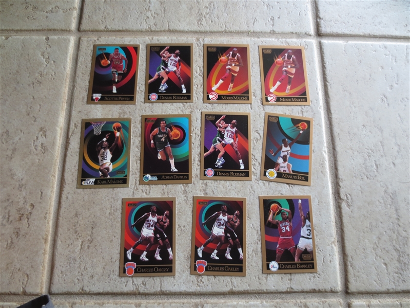 (11) 1990-91 Skybox basketball cards:  Pippen, Rodman, Malone, Bol, Barkley, Oakley, Malone