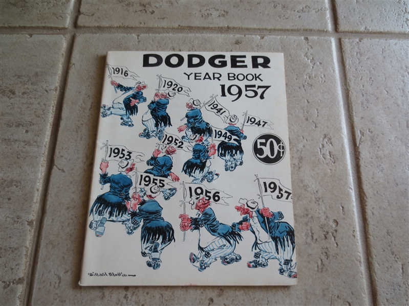 1957 Brooklyn Dodgers baseball yearbook in very nice condition.  Last year in Brooklyn!
