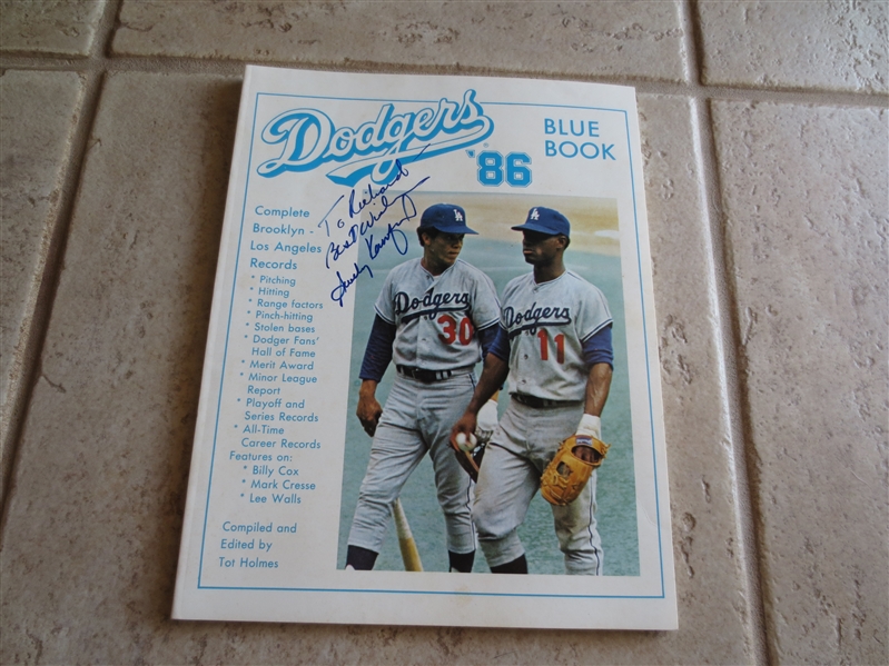 Autographed Sandy Koufax Dodger Blue Book