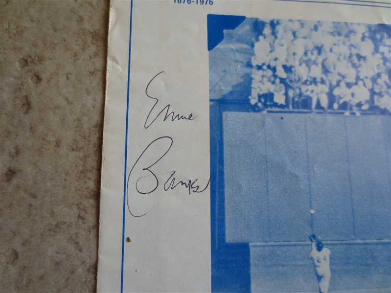 Autographed Ernie Banks 1976 Old Timers Game program