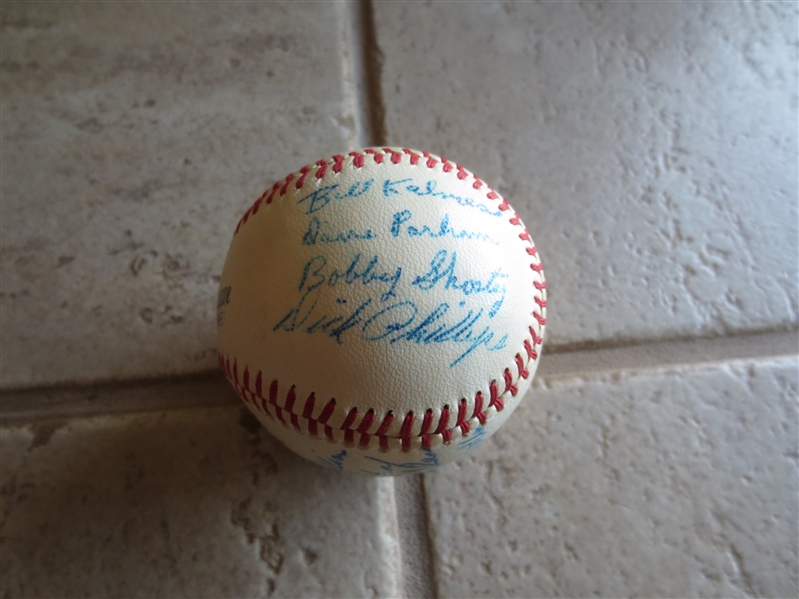 Autographed 1958 Rawlings Official Georgia Florida League Thomasville Tigers minor league baseball  13 signatures