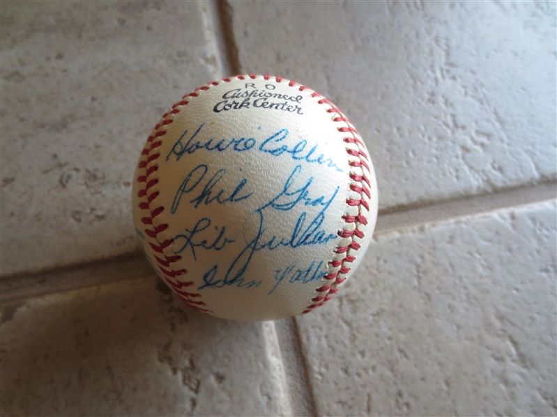 Autographed 1958 Rawlings Official Georgia Florida League Thomasville Tigers minor league baseball  13 signatures