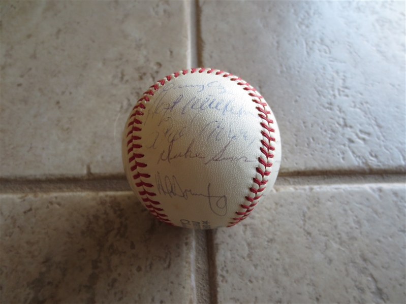 Autographed 1972 Los Angeles Dodgers team baseball with 21 signatures