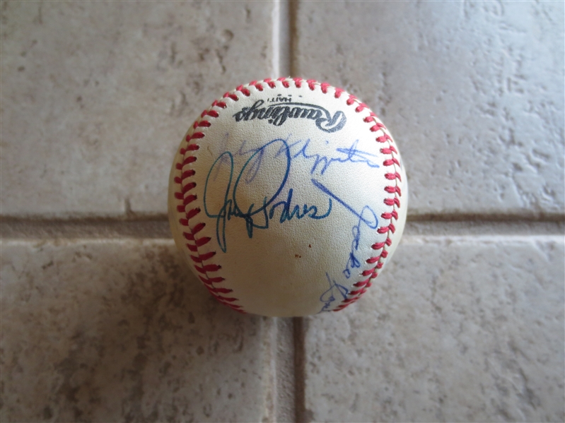 Autographed 1959 Los Angeles Dodgers Reunion Baseball with 17 signatures including Jocko Conlin