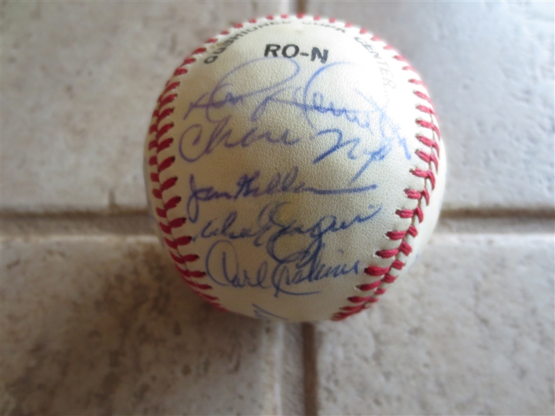 Autographed 1959 Los Angeles Dodgers Reunion Baseball with 17 signatures including Jocko Conlin