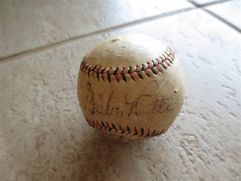 Autographed Babe Ruth Sweet Spot Multi-signed Official Goldsmith League Baseball with red/black stitching