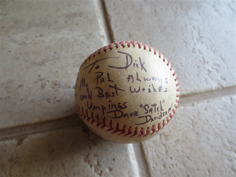 Autographed Umpires Satch Davidson & Lee Weyer last out 4-17-75 Reds at Dodgers