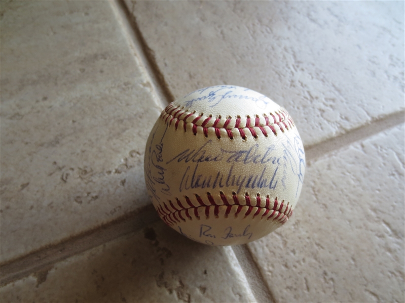 Autographed 1965 Los Angeles Dodgers Team signed ball with 28 signatures!