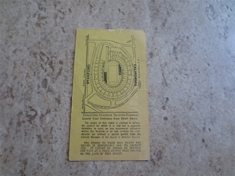 1933 California at Stanford ticket  The Big Game
