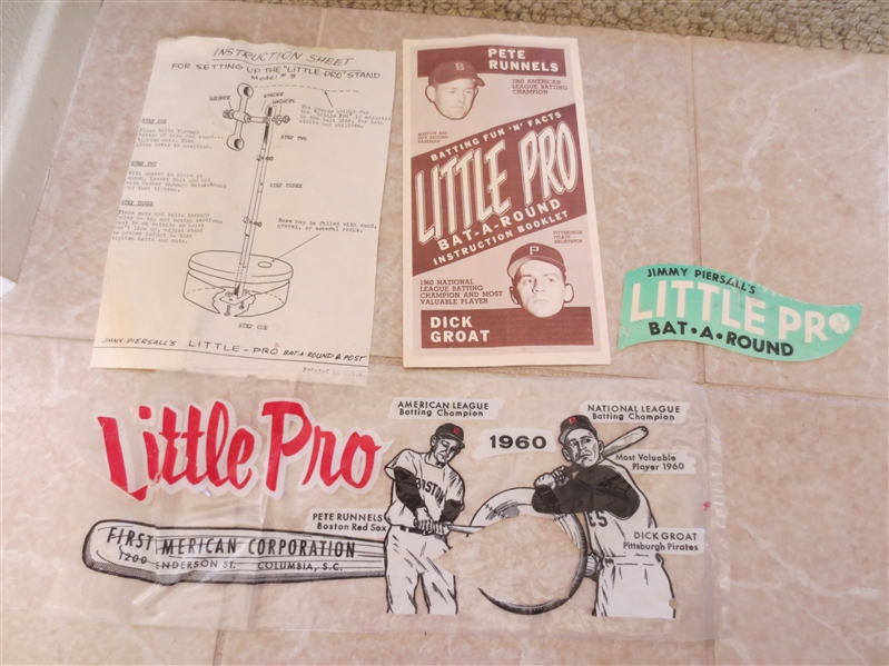 1961 Little Pro Bag Set (no batting Tee stand) with Dick Groat and Pete Runnels