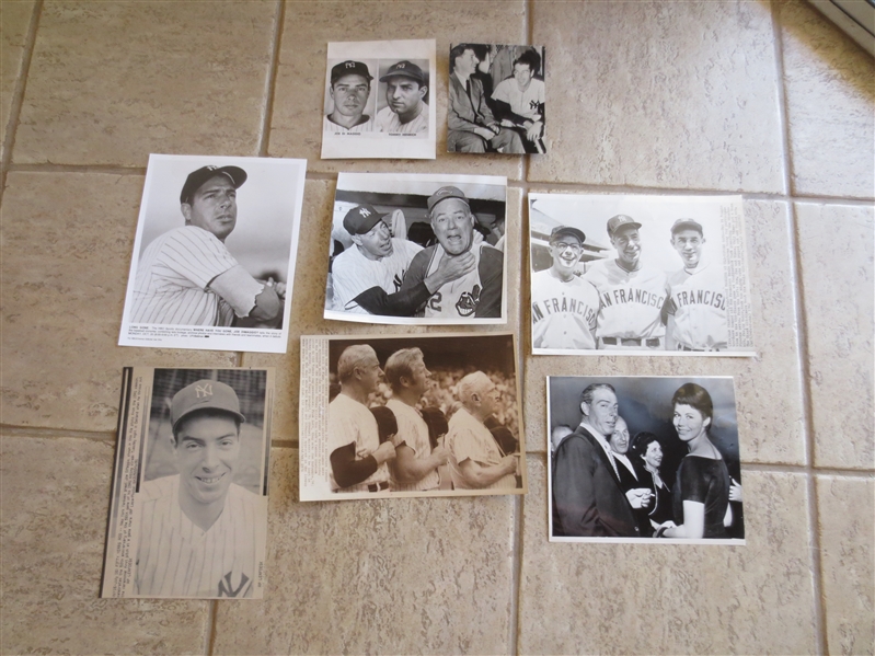 (8) Joe DiMaggio press photos from the 1940's-90's