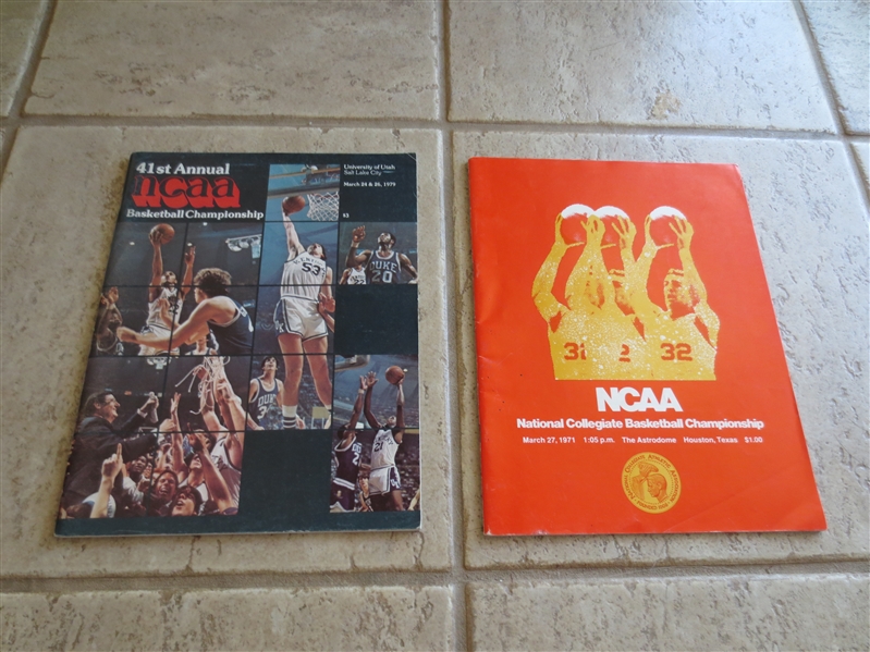 1979 NCAA Championship basketball program (Bird vs.  Magic) + 1971 NCAA Champ program 