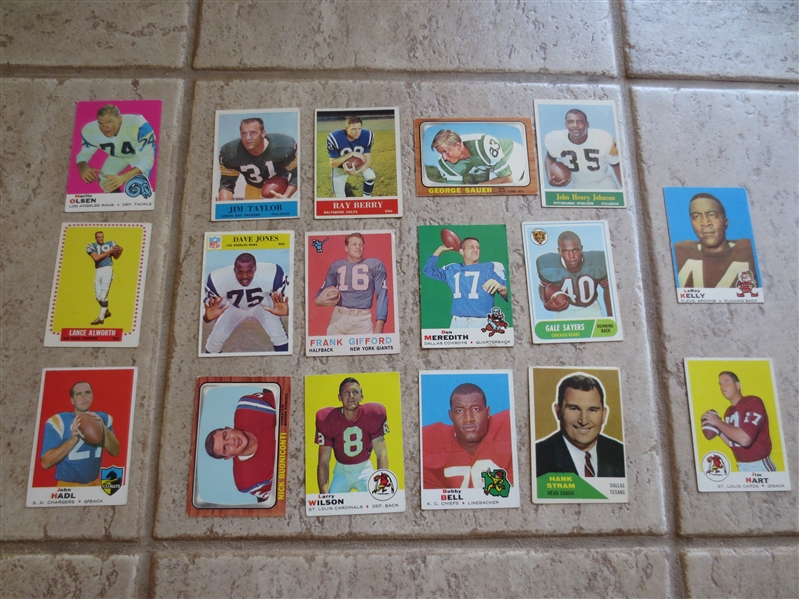 (17) 1950's and 1960's football cards with numerous Hall of Famers!