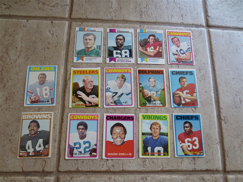 (14) 1972 and 1973 Topps Football Cards  ALL HALL OF FAMERS!