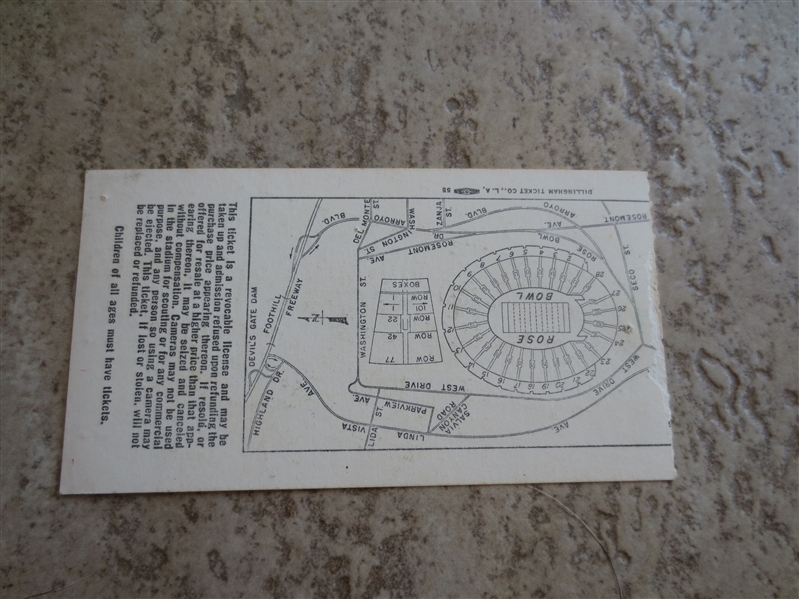 1971 Rose Bowl football ticket in beautiful condition