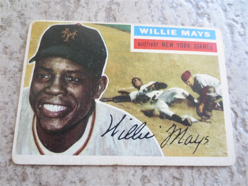 1956 Topps Willie Mays baseball card #130 in affordable condition