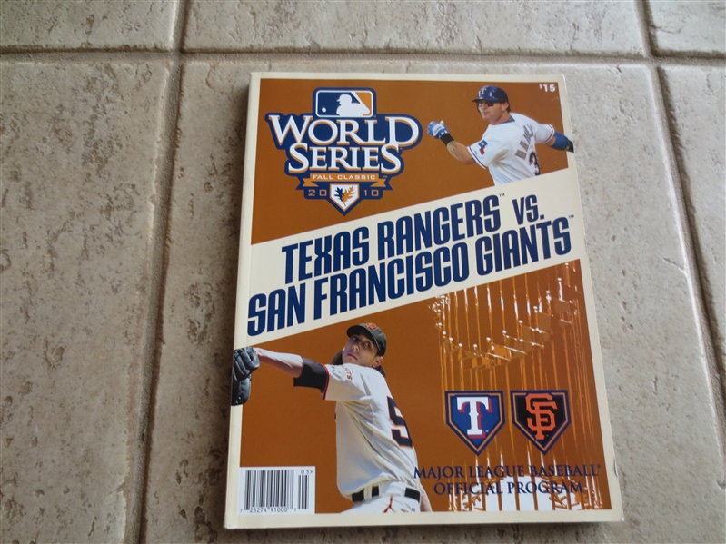 2010 World Series baseball program  Texas Rangers vs. San Francisco Giants