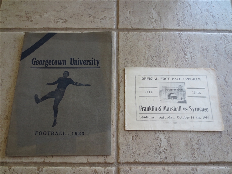 1916 Syracuse football program PLUS 1923 Georgetown University football yearbook