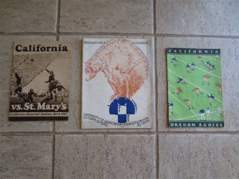 (3) 1920's University of California football programs