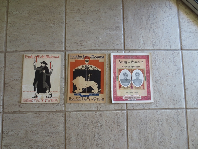 (3) 1920's college football programs in nice condition