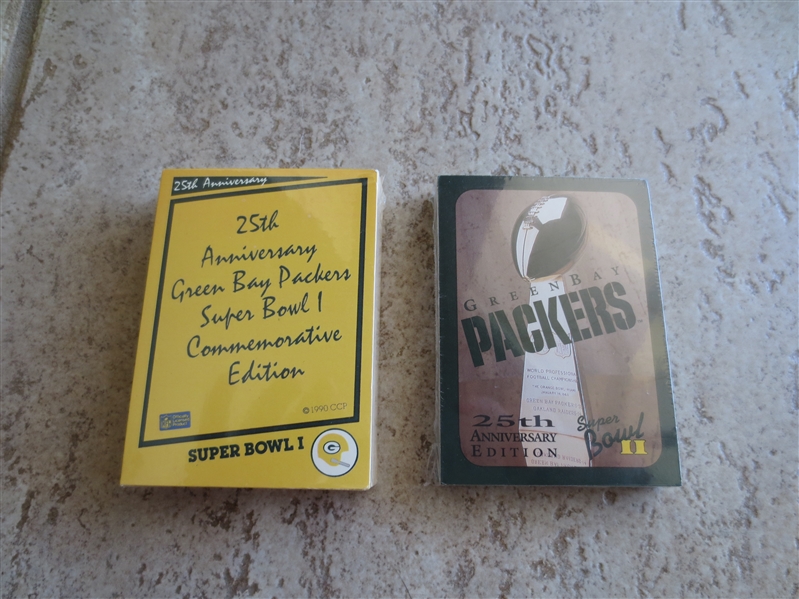 1990, 91 25th Anniversary Green Bay Packers Super Bowl I & II Commemorative sets