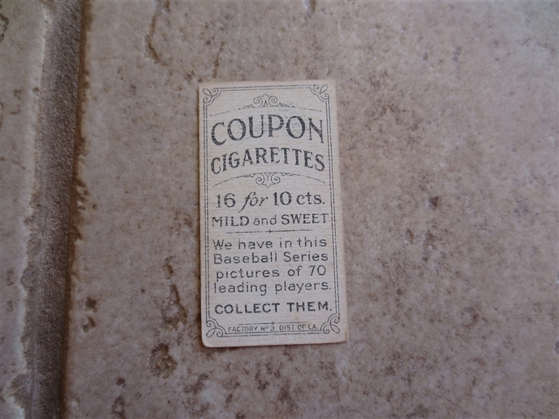 1919 Coupon Cigarettes Type 3 T213 Myers, Brooklyn baseball card   RARE