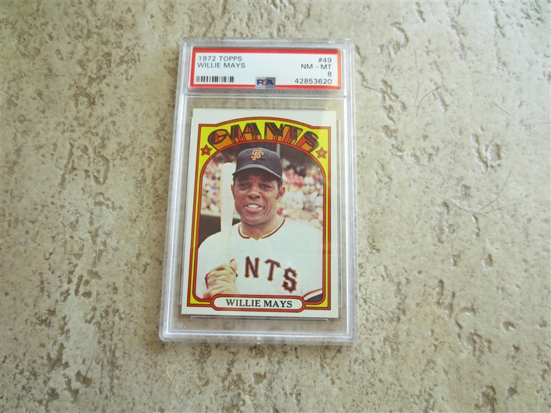 1972 Topps Willie Mays PSA 8 nmt-mt baseball card #49 with no qualifiers