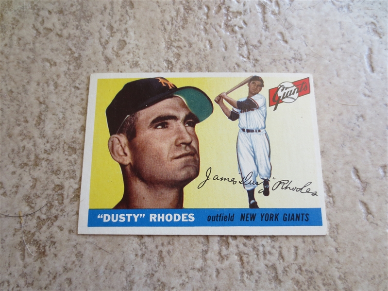 1955 Topps Dusty Rhodes baseball card #1 in very nice condition
