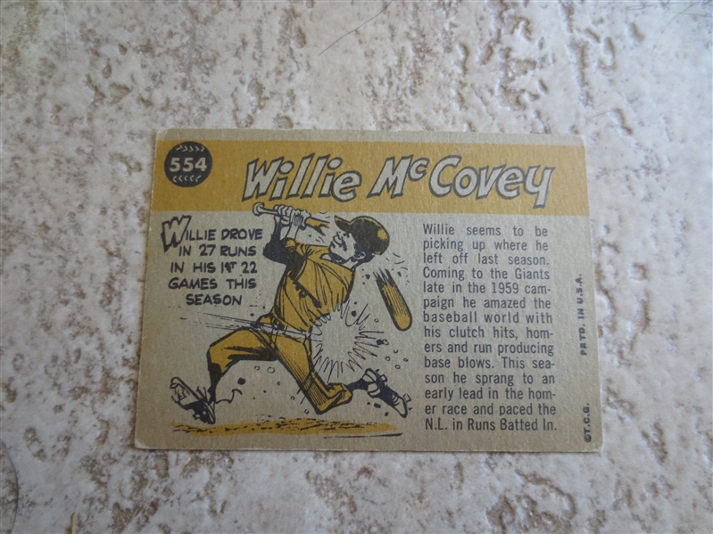 1960 Topps Willie McCovey All Star baseball card #554