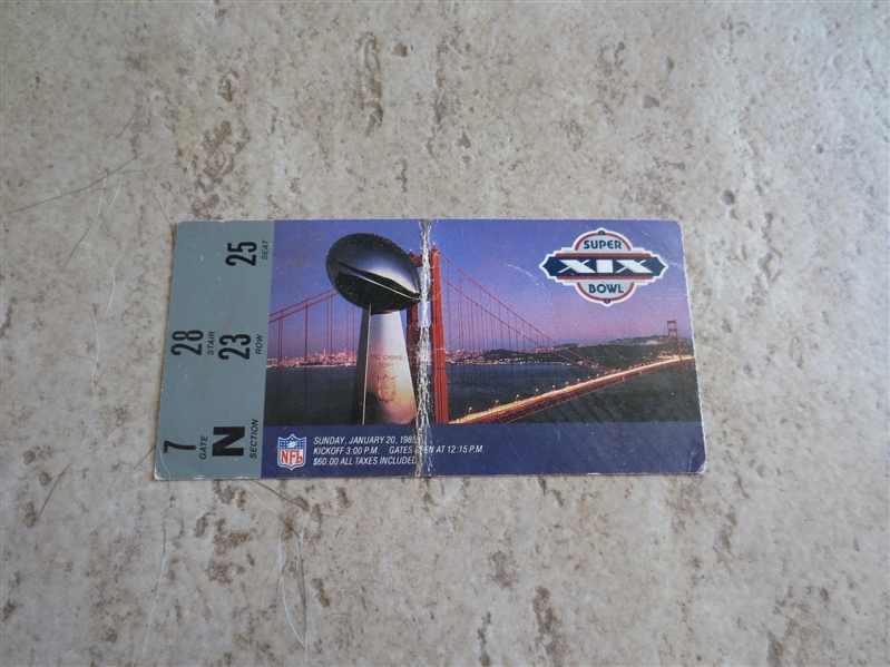 1985 Super Bowl XIX ticket stub in affordable condition