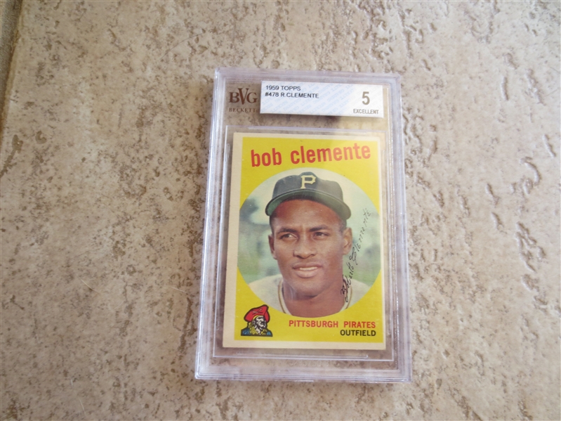 1959 Topps Bob Clemente BVG 5 excellent baseball card #478