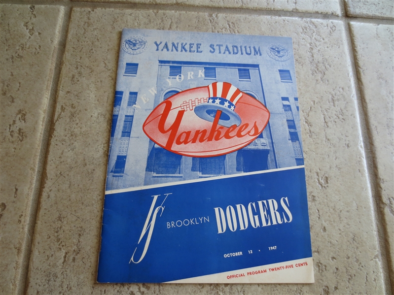 1947 Brooklyn Dodgers at New York Yankees FOOTBALL program in very nice condition