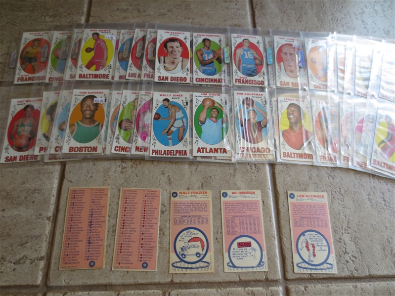 1969-70 Topps Basketball Card Complete Set in affordable condition but Alcindor Rookie is Nicer!   BC