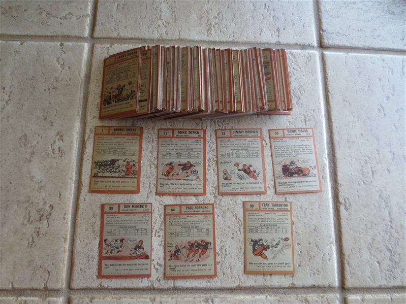 1962 Topps Football Cards Complete Set in beautiful condition