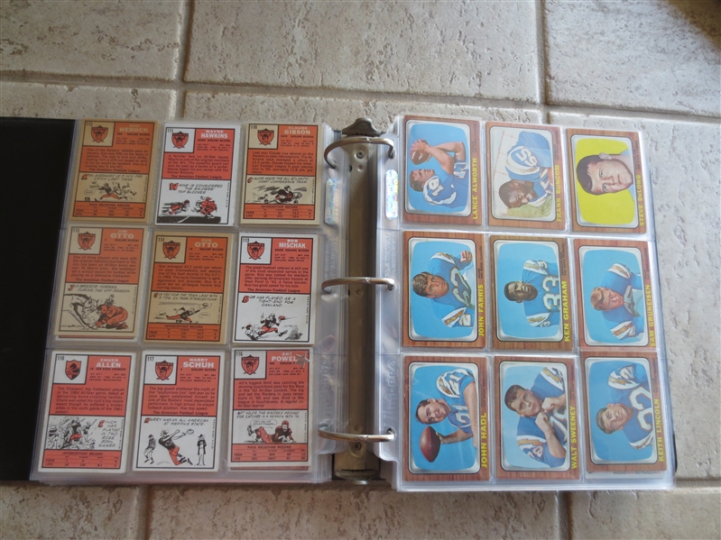 1966 Topps Football Card Complete Set in BEAUTIFUL condition--missing Funny ring card