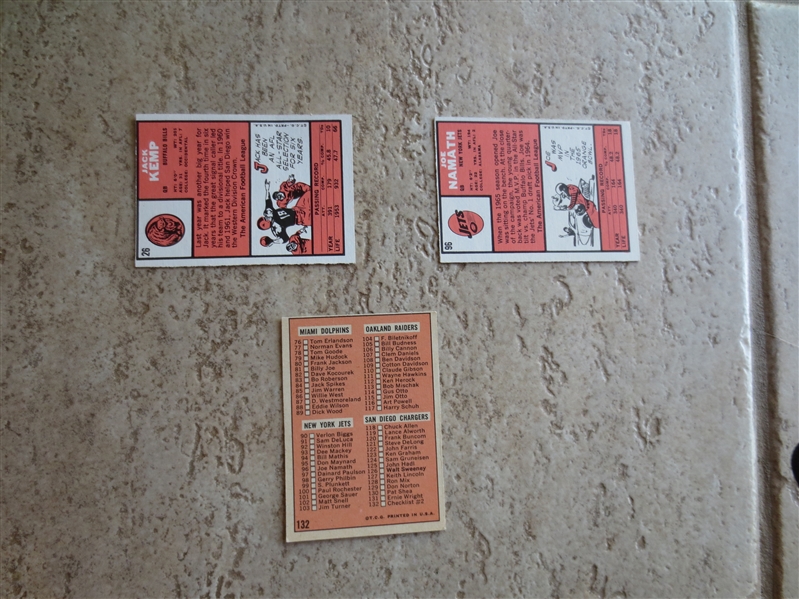 1966 Topps Football Card Complete Set in BEAUTIFUL condition--missing Funny ring card