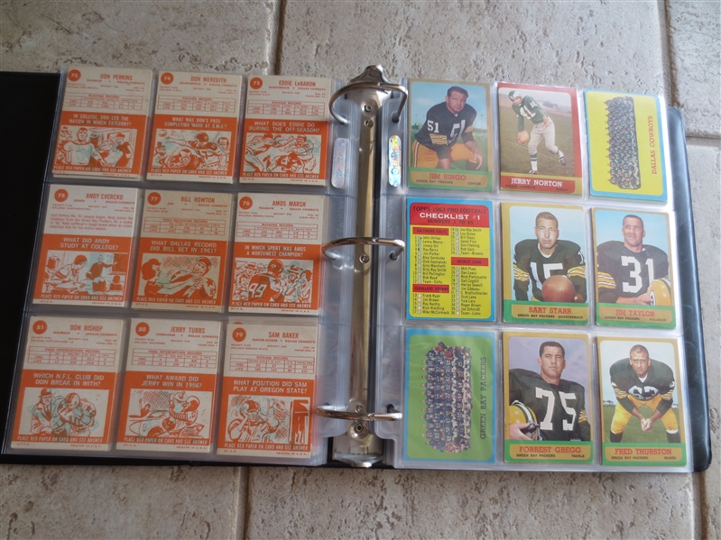 1963 Topps Football Card Complete Set minus Grier and Dowler