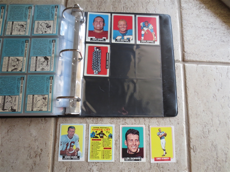 1964 Topps Football Card Complete Set minus one checklist in beautiful condition
