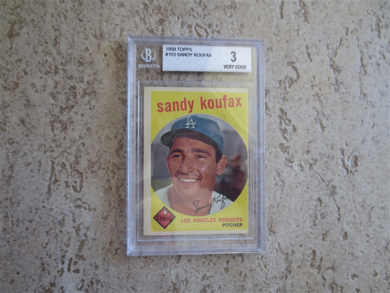 1959 Topps Sandy Koufax #163 Beckett graded vg 3