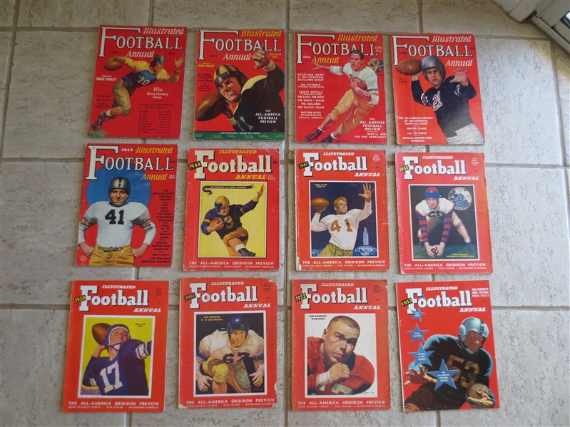 (20) different Illustrated Football Annuals: 1931-44, 47-48, 50-53 in assorted condition