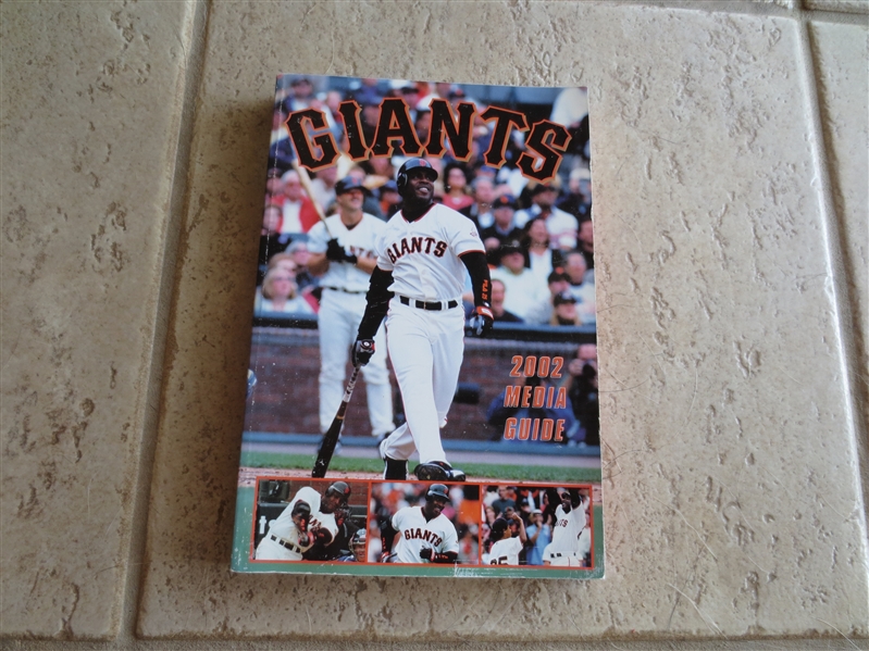 2002 San Francisco Giants Media Guide with Barry Bonds on the cover