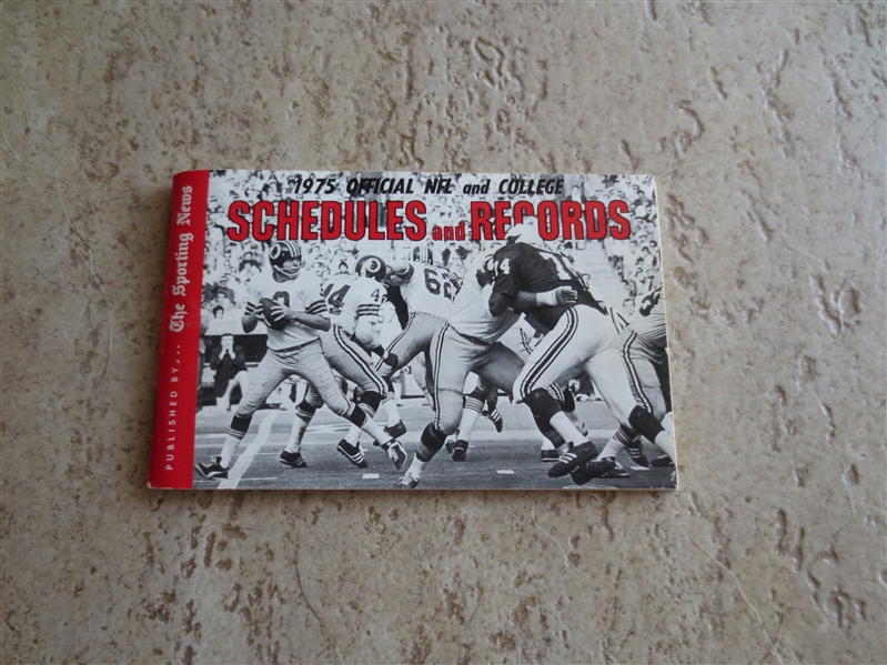 1975 Official NFL and College Schedules and Records Guide by Sporting News