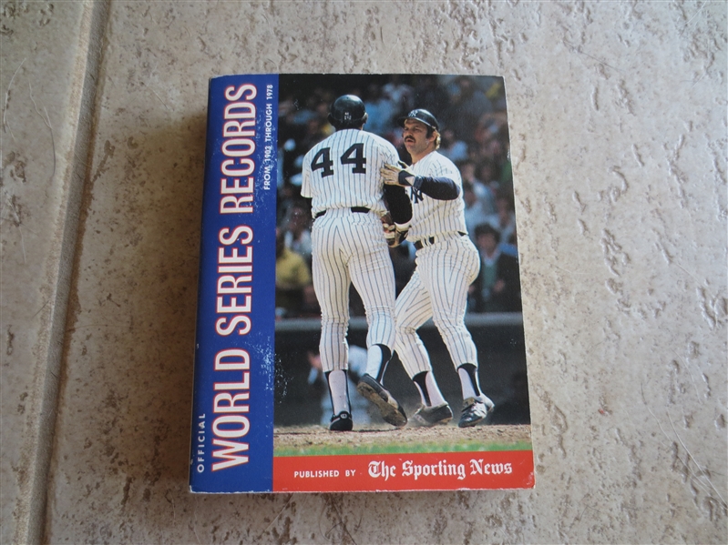 1978 Official World Series Records book by the Sporting News with Reggie Jackson and Thurman Munson on the cover