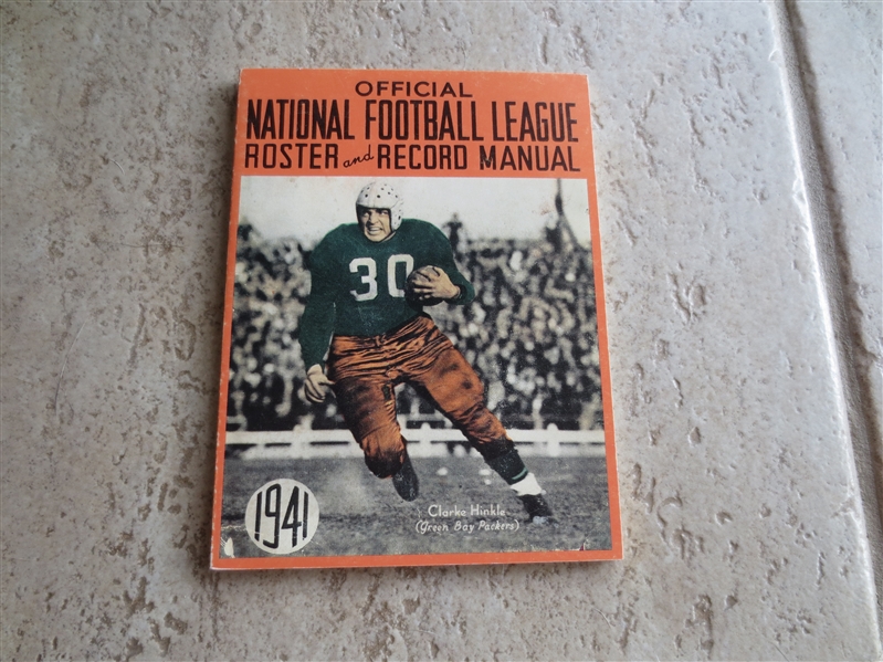 1941 Official National Football League Roster and Record Manual  REPRINT